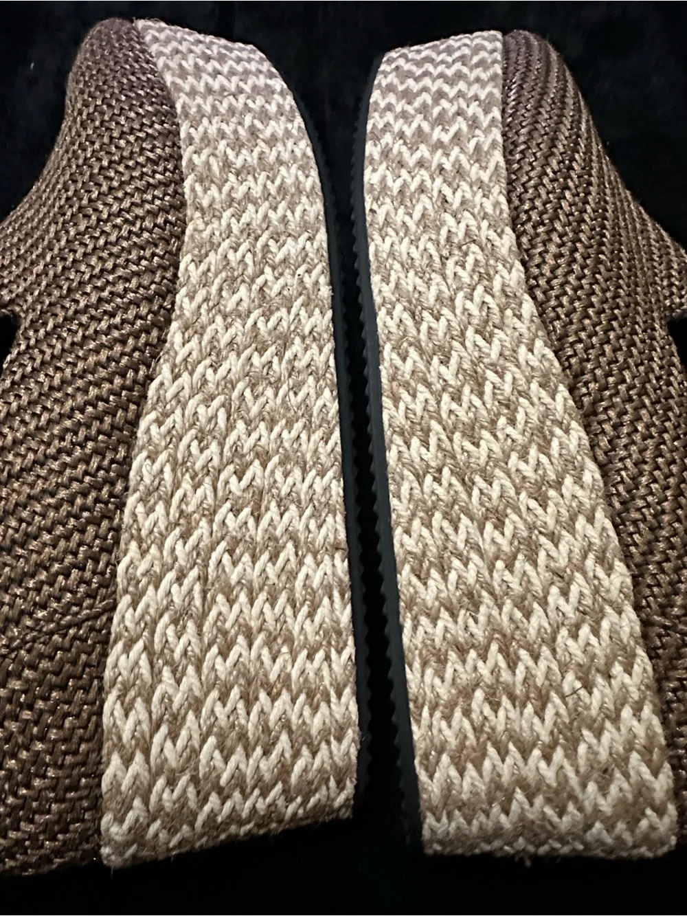 Women's Brown Woven Espadrilles Slip-On Size 41